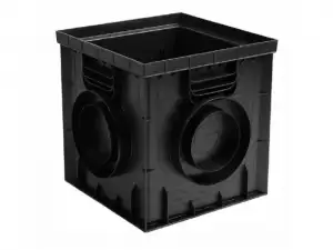 купить Дождеприемник пластиковый 300х300 (черный), Ecoteck, РБ (Дополнительные элементы: Корзина, Перегородка 2 шт, Надстройка, Решетка)