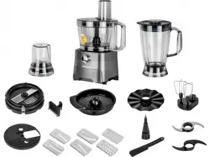 купить Кухонный комбайн NORMANN AFP-971 (1300 Вт, 2 скор.+ импульс. реж., 14 функций, блендер 1.8 л, чаша чоп. 3.5 л, место для хран. аксесс.)