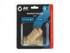купить Фильтр косой 3/4' вн.-вн., AV Engineering (инд. упак.)