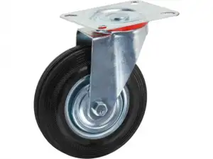 купить Опора колёсная d-125мм на площадке без фиксатора, резиновая STARFIX