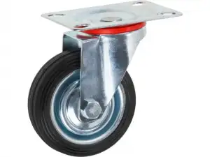 купить Опора колёсная d-75мм на площадке без фиксатора, резиновая STARFIX