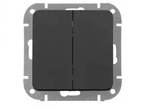 купить Выключатель 2 клав. проходной (скрытый, 10А) карбон, Astrum, BYLECTRICA