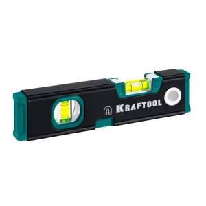 купить KRAFTOOL KOMPAKT-200, 200 мм, усиленный профиль, с зеркальным глазком, компактный магнитный уровень (34782)