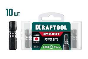 купить KRAFTOOL Impact TX 40, 25 мм, 10 шт, ударные биты (26195-40-25-S10)