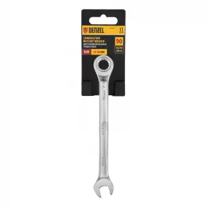 купить Ключ комбинированный трещоточный, 11 мм, CrV, матовый хром Denzel