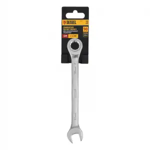 купить Ключ комбинированный трещоточный, 13 мм, CrV, матовый хром Denzel