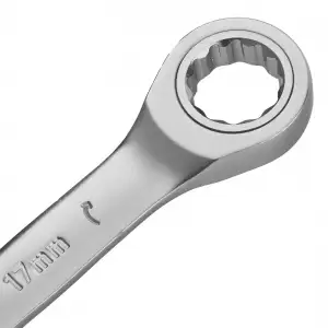 купить Набор ключей комбинированных трещоточных 6-17 мм, 6 шт., CrV, матовый хром Denzel