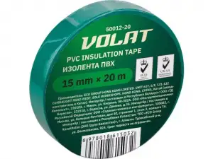 купить Изолента ПВХ 15ммх20м зеленая ВОЛАТ (130 мкм)