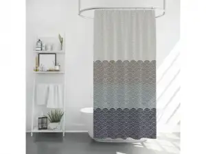 купить Шторка для ванной (12 колец в комплекте), 180x180 см, Harmony, волны, PERFECTO LINEA (Материал: полиэстер (текстильная))