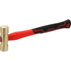 купить Молоток медный с фиберглассовой ручкой 500гр, 28х92мм, L330мм "Yato"