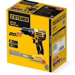 купить STEHER 20 В, 65 Н·м, без АКБ (LMS), бесщеточная дрель-шуруповерт (CB-65)