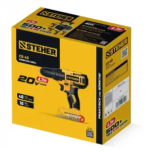 купить STEHER 20 В, 40 Н·м, без АКБ (LMS), дрель-шуруповерт (CD-40)