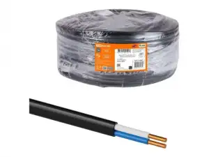 купить Кабель ВВГ-П нг(А)-LSLTx 2х1,5 ок(N)-0,66 ГОСТ (100м) TDM (черный)