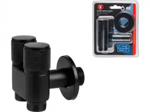 купить Кран вентильный угловой 1/2" нар. Х 1/2" нар. Х 1/2" нар. установочный черный, AV Engineering (Нерж. сталь, макс.  16 бар, макс.  110 °С)
