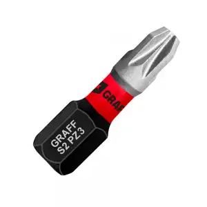 купить Биты набором из 3 штук PZ1, PZ2, PZ3 длина 25 мм GRAFF серия "Expert"