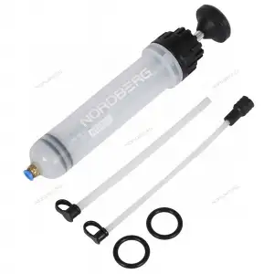 купить Шприц для заливки масла пластиковый NORDBERG с комплектом насадок, 200 мл NO1520