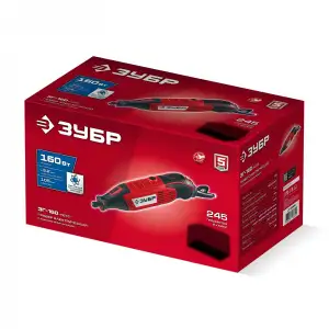 купить ЗУБР 245 предметов, 160 Вт, набор мини-насадок с гравером (ЗГ-160-H245)