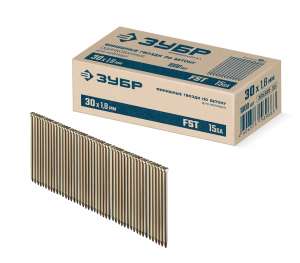 купить ЗУБР FST 30 х 1.8 мм, финишные гвозди по бетону оцинкованные, калибр 15GA, 1000 шт (305389-30)