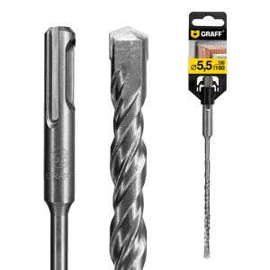 купить Бур (сверло) по бетону 5,5 мм длина 100 мм SDS-plus GRAFF