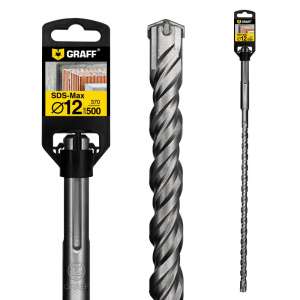 купить Бур (сверло) по бетону 12 мм длина 370 мм SDS-max GRAFF