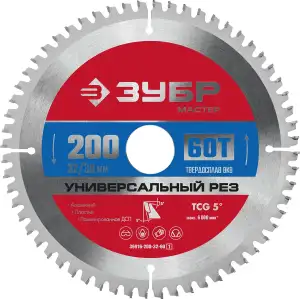 купить ЗУБР Универсальный рез, 200 x 32/30 мм, 60Т, пильный диск по алюминию (36916-200-32-60)