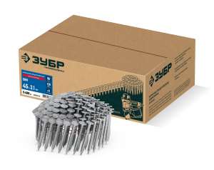 купить ЗУБР CRN 45 х 3.1 мм, барабанные гвозди кровельные оцинкованные, 5400 шт (305385-45)