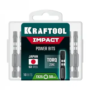 купить KRAFTOOL Impact TX 25, 50 мм, 10 шт, ударные биты (26195-25-50-S10)