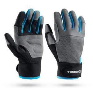 купить GRINDA FLORA, M (8), садовые перчатки из искусственной кожи с усиленным наладонником и кончиками пальцев, противоскользящие, PRO Line (1138-M)