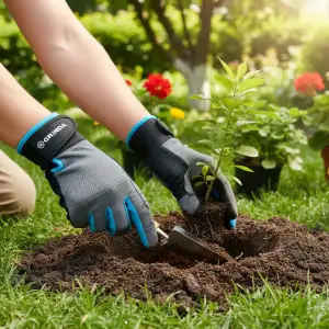 купить GRINDA FLORA, M (8), садовые перчатки из искусственной кожи с усиленным наладонником и кончиками пальцев, противоскользящие, PRO Line (1138-M)