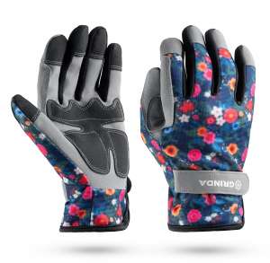 купить GRINDA AMBER, M (8), садовые перчатки из искусственной кожи с усиленным наладонником и кончиками пальцев, PRO Line (1139-M)