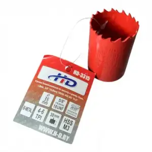 купить Коронка биметаллическая по металлу и дереву 35мм., L38мм., 5/8"-18UNF, HSS M3 "H-D"