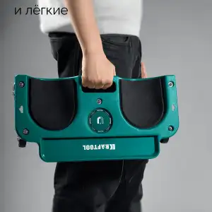 купить KRAFTOOL KRAFT BOARD на единой, базе, 5 колёс, лоток для инструментов, нагрузка до 110кг, строительные наколенники на колёсах (11513)