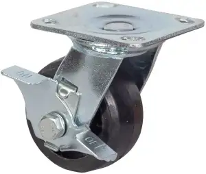 купить Колесо большегрузное поворотное с тормозом обрезиненное 100 мм - SCdb 42