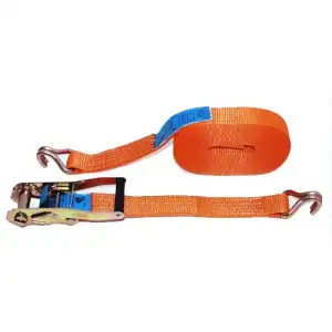 купить Ремень стяжной  0,4 / 0,8 тн, РС 12 м x 25 мм, полиэстер, с крюками, храповиком | СибТаль