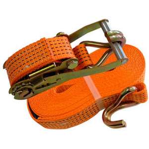 купить Ремень стяжной  3,5 / 7 тн, РС 5 м x 50 мм, полиэстер, с крюками, храповиком | СибТаль