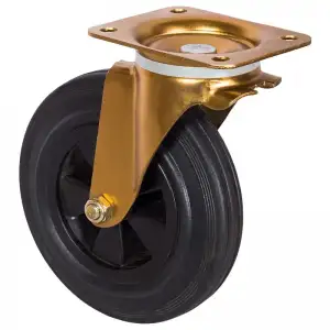 купить Колесо для евроконтейнера с площадкой, поворотное, пластиковый обод 200 мм  (SC80K)