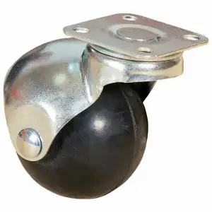 купить Колесо-шар мебельное, с площадкой, серая резина 50мм - SCMG 25