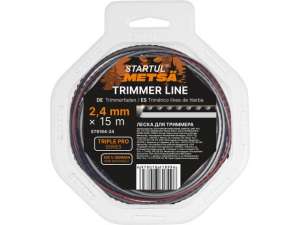 купить Леска ф 2.4 мм х 15 м зубчатый квадрат сеч. TRIPLE PRO STARTUL METSA (трехкомпонентная)
