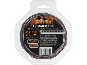 купить Леска ф 2.7 мм х 15 м зубчатый квадрат сеч. TRIPLE PRO STARTUL METSA (трехкомпонентная)