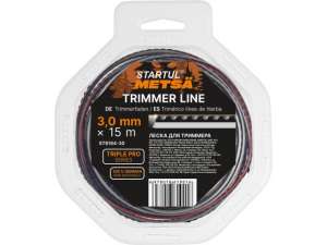 купить Леска ф 3.0 мм х 15 м зубчатый квадрат сеч. TRIPLE PRO STARTUL METSA (трехкомпонентная)