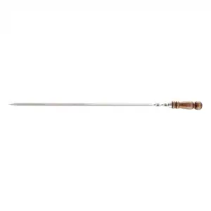 купить Шампур плоский, 700 х 10 х 2.5 мм, с деревянной лакированной рукояткой, нержавеющая сталь, Camping Palisad