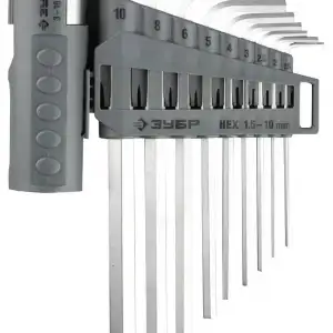 купить ЗУБР 9 шт, набор длинных имбусовых ключей (2745-3-1)