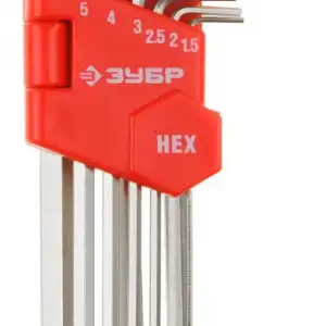 купить ЗУБР 9 шт, с шариком, набор длинных имбусовых ключей (27461-2)