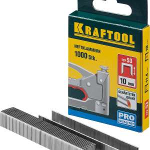 купить KRAFTOOL скобы тип 53 (A/10/JT21), 10 мм, калибр 23GA. 1000 шт (31670-10)