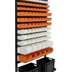 купить Пластиковые лотки от производителя на стеллаже для метизов