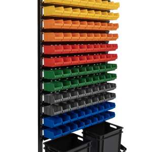 купить Для склада стеллаж с лотками под крепежые изделия