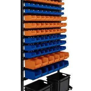 купить Пластиковые ящики от производителя на стеллаже для метизов
