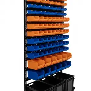 купить Пластиковые боксы от производителя на стеллаже для метизов