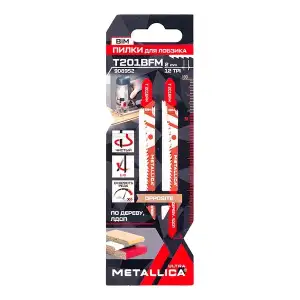 купить Пилки д/лобзика METALLICA Ultra T201BFM 100/75мм шаг 2мм, BiM встреч/зуб крив/рез, дер/ЛДСП 2шт