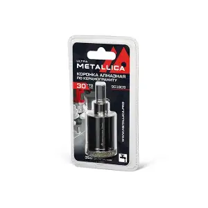 купить Коронка алмазная METALLICA Ultra 30х70 мм, #46, с сверлом, по керамограниту, плитке, в блистере.